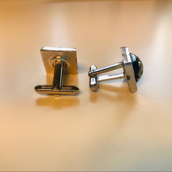Vintage Hickok USA Silver Flake Leaf Cufflinks - Picture 3 of 4